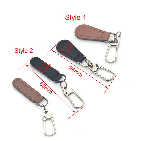 Sienna leather zipper pull tab (color can be customized) - Shop
