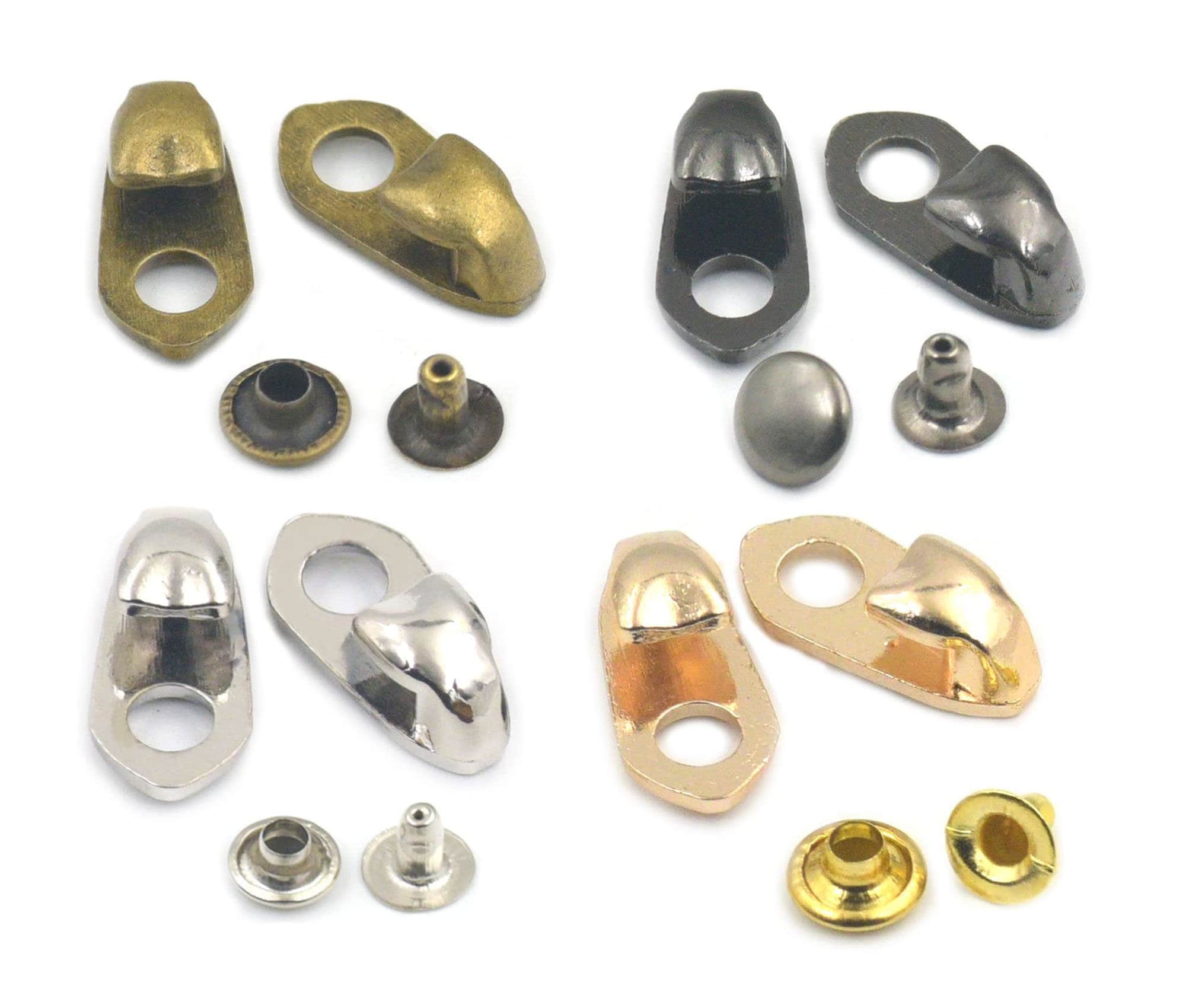 10/25/60/100 Sets 10mm 3/8 Brass Boots Hook Eyelet Buckles Riding Hiking  Shoes Camp Climbing Repair DIY Fitting With Washer 