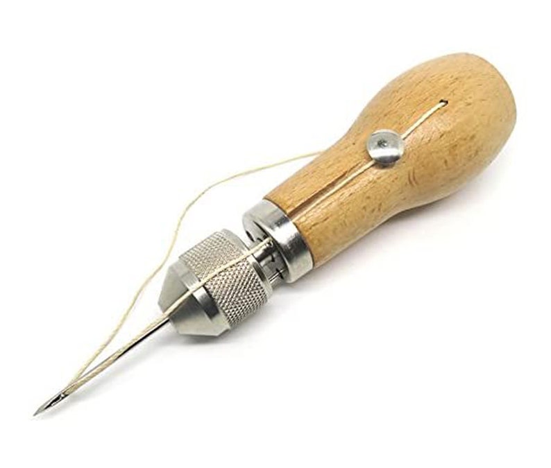 Leather Hand Single Stitch Sew Sewing Awl Tool Needle Etsy