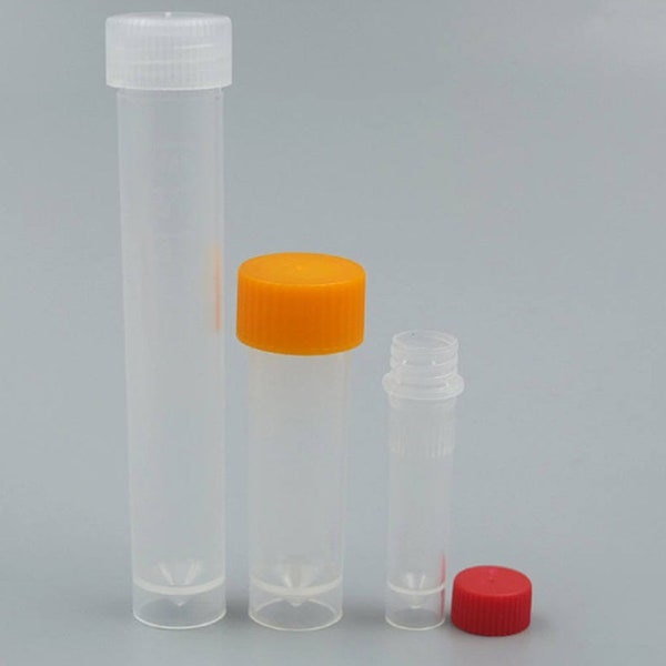 1.5ml 5ml 10ml Test Tubes Vial Screw seal Cap Pack container sample Plastic