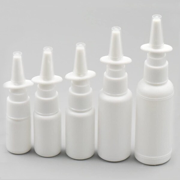 Plastic Empty Nasal Spray Bottle With Pump Sprayer For Perfumes And liquid White