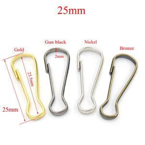 25 50 100 250 Pcs 12mm-38mm Metal Spring Hooks Clasp Purse Lanyard Zipper Pull Id Card Snap Clips DIY image 4