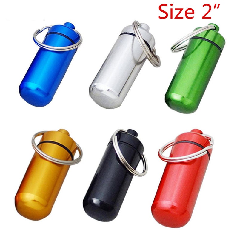 One Waterproof Keychain Capsule Cash Clip Stash Keyring Key Etsy