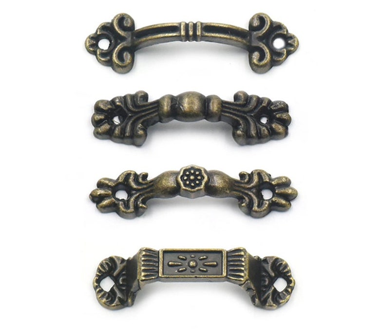 Mini Antique Brass Jewelry Box Drawer Handle Pull Knob Etsy