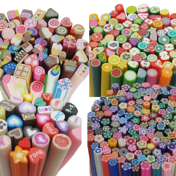 10 25 50 100 pcs 3D Nail Art Cane DIY Fimo Polymer Clay 4 Mp3 Phone Rods Sticks