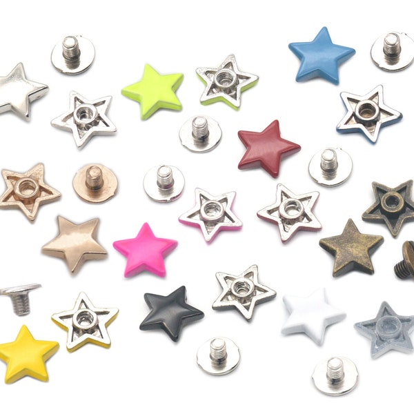 Handmake Legierung Star Form Nieten Stud Button Schraube Pack Tuch Schuhe Punk Fitting