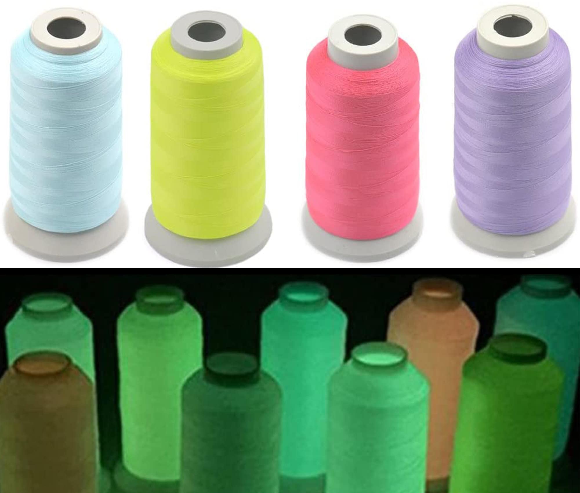New arrival Simthread glow in the dark embroidery thread 150Y x 5 assorted  colors for beginners - AliExpress