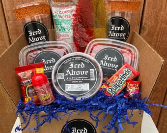 Iced Above Strawberry Michelada Box with gourmet Chile candy and Mexican treats