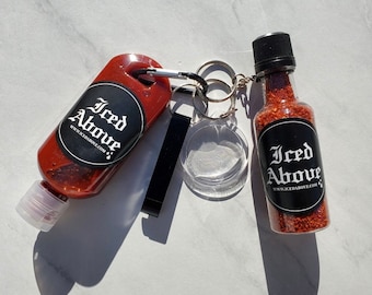 Iced Above Michelada Keychain with gourmet chamoy and spice seasoning