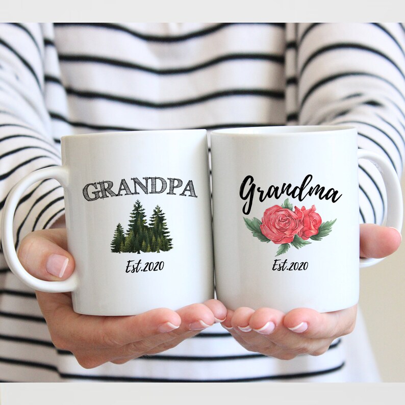 Grandparents Mug Set Personalized Grandma Grandpa Cups Etsy