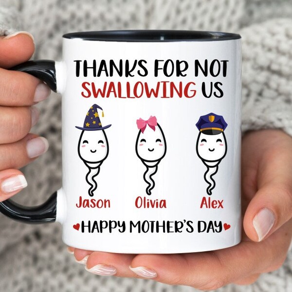 Thank Mom For Not Swallowing Us - Family Personalized Custom Tumbler - Mother's Day, Birthday Gift For Mom