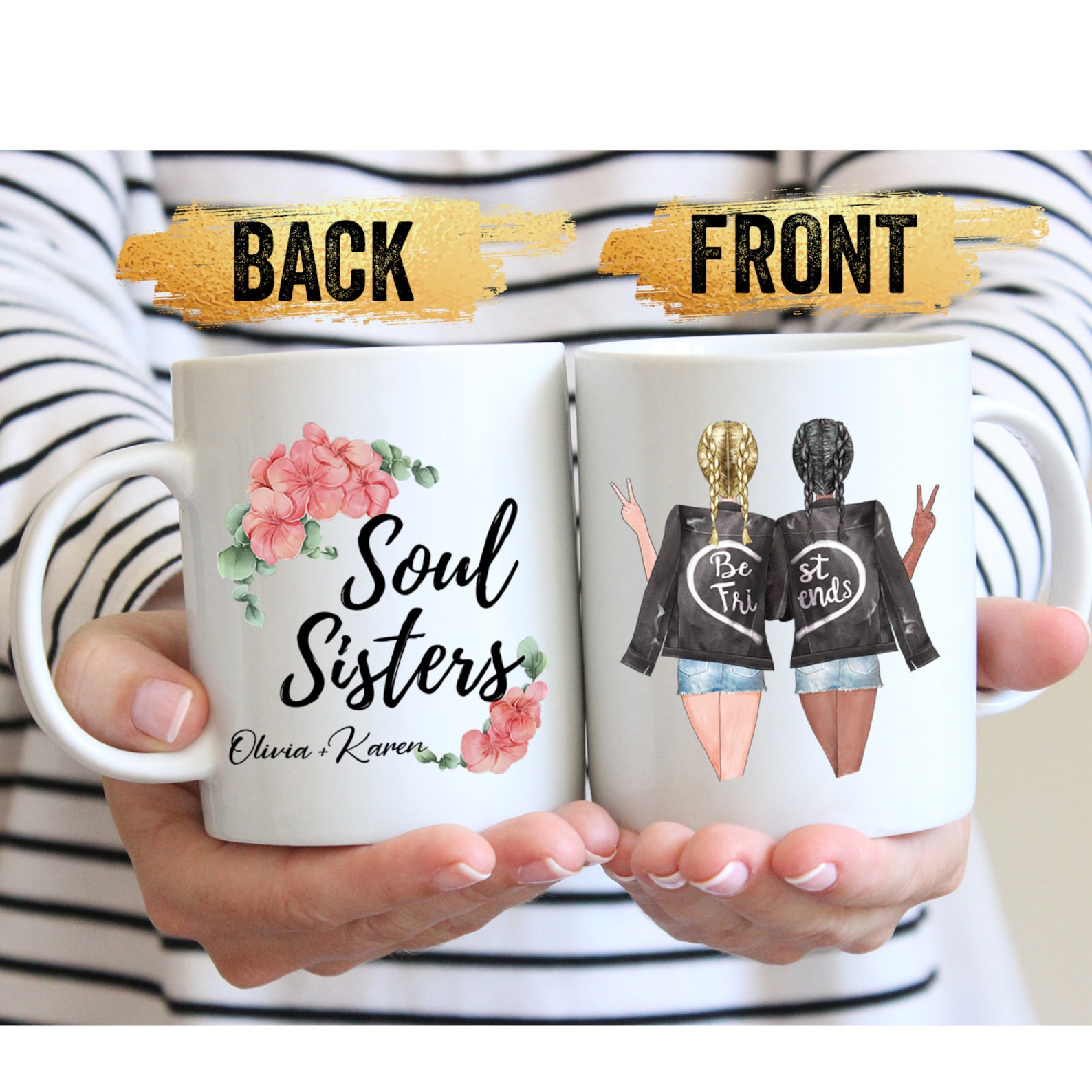 Best Friends Coffee Mug Custom Best Friend Mug Personalized Etsy