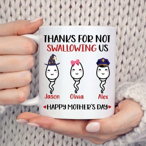 Personalized Thanks For Not Swallowing Us Mug, Funny Mothers Day Mug, Mother's Day Gift For Mom, Custom Kids Name Gift, Custom Mom Mug, Mom image 8