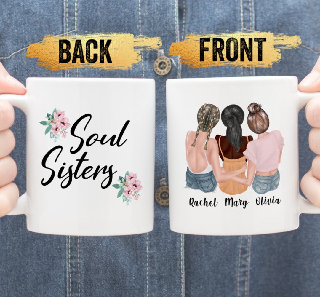 Soul Sisters Mug, Custom Best Friend Mug, Personalized Best Friend Gift ...
