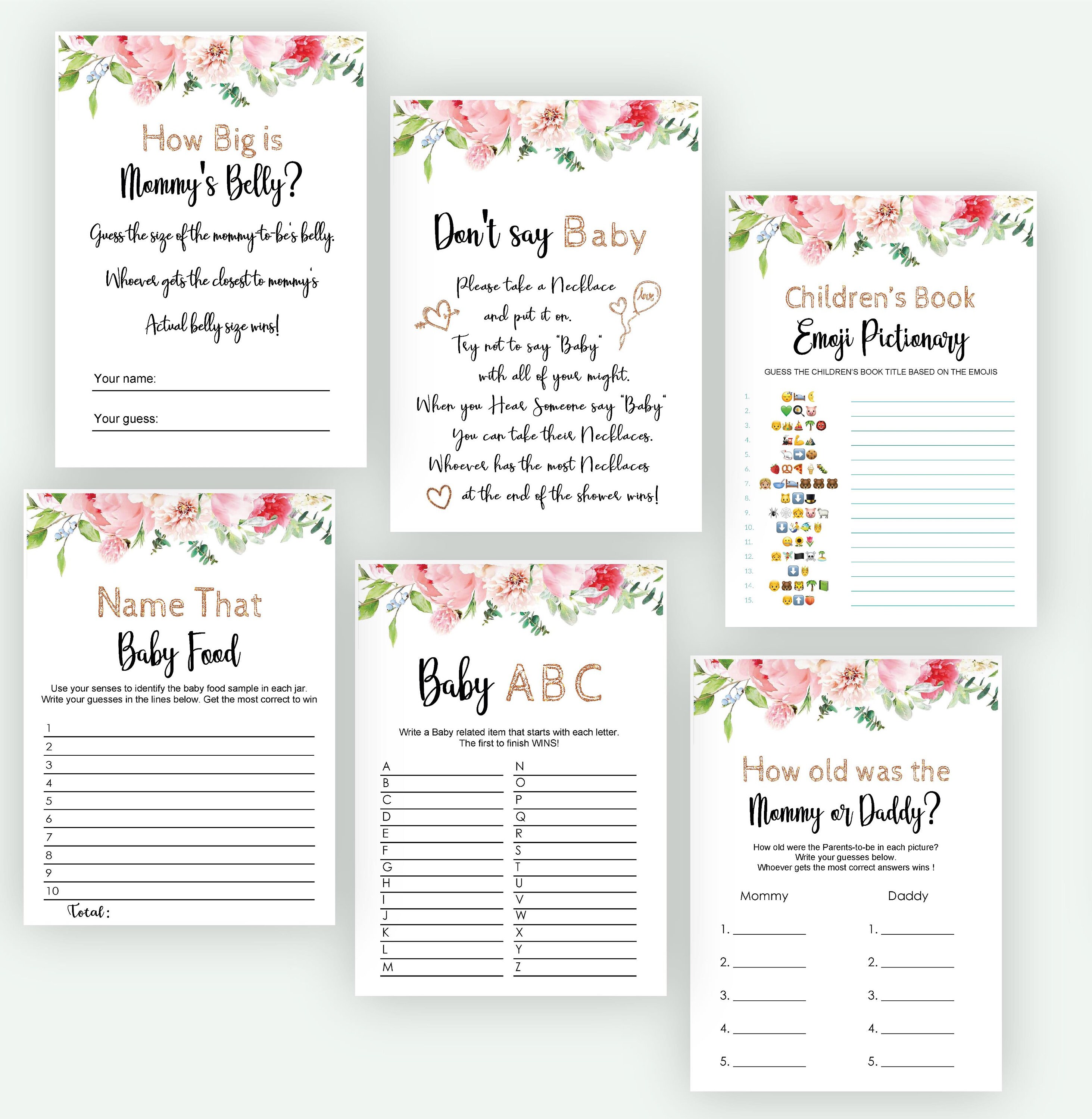 Bundle Baby Shower Games Disney Parent Match Download Etsy