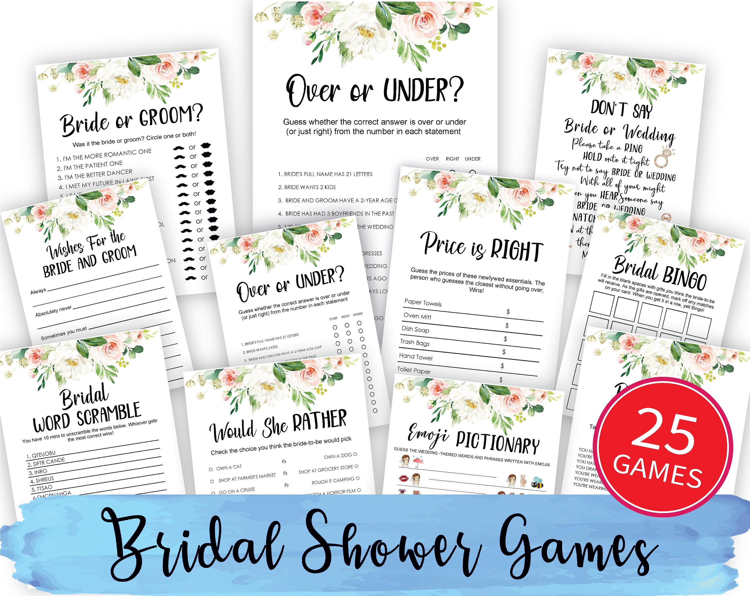Wedding traditions Bridal Shower Game Floral Printable Etsy