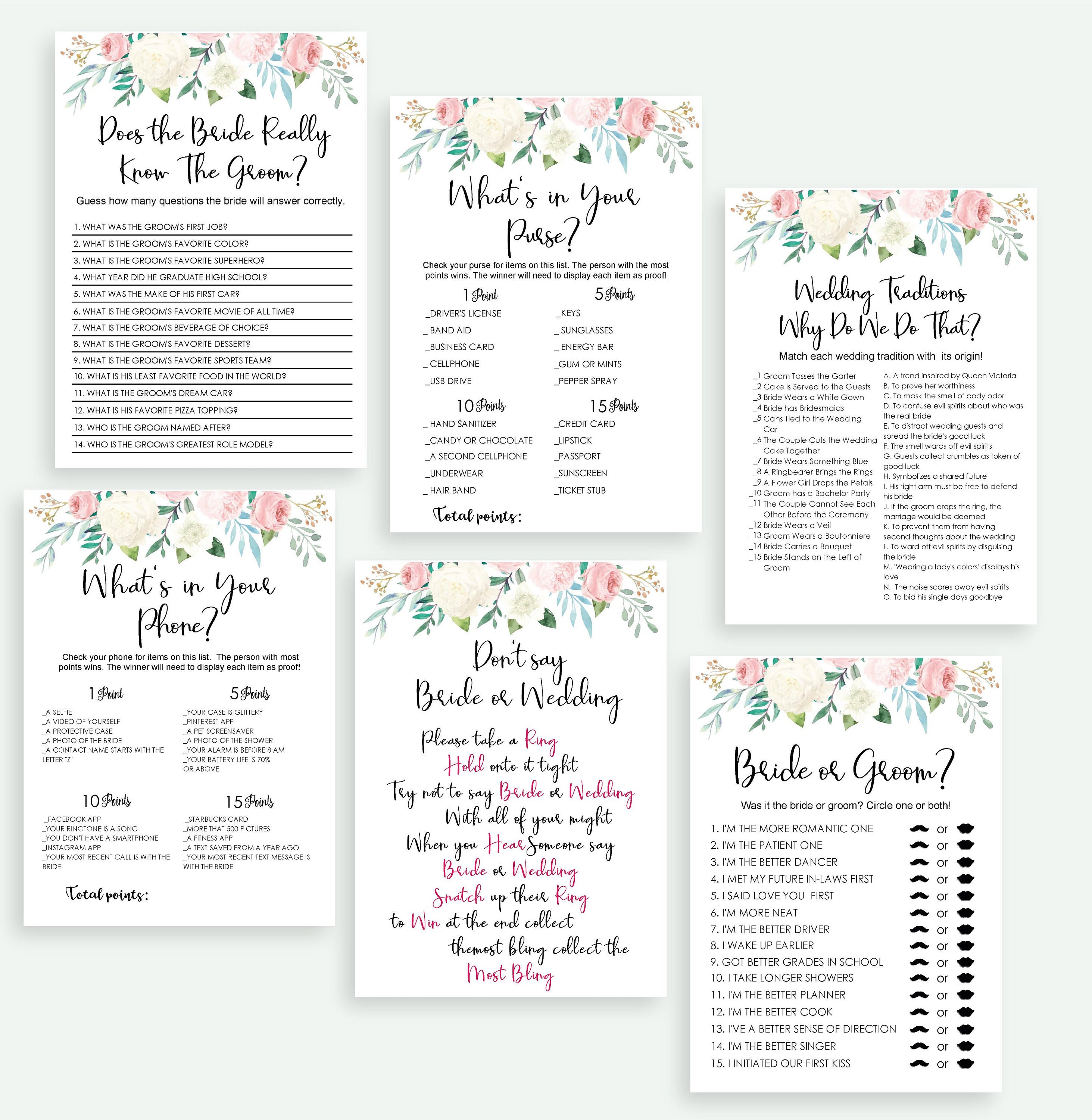 Naughty Bachelorette Games Bridal Shower Games Over or Etsy