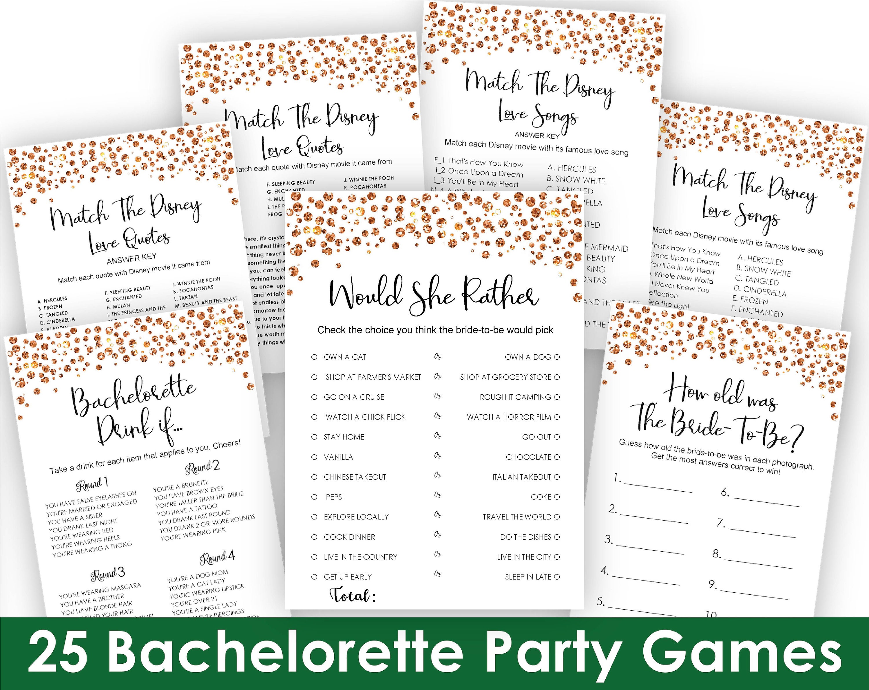 Bachelorette Party Games Word Scramble Night Bridal Shower | Etsy