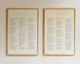 Psalm 119 Christian Art Print Set: Vintage Bible Pages (Digital Download)