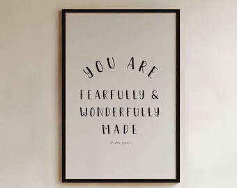 Psalm 139 Kids Art Print: Christian Nursery Decor (Digital Download)