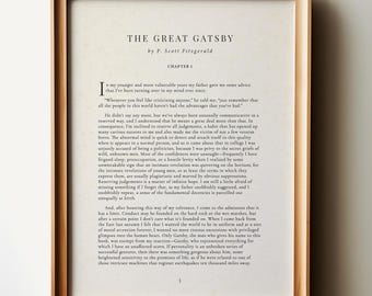 The Great Gatsby First Page Kunstdruck, F Scott Fitzgerald (digitaler Download)