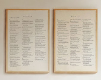 Psalm 119 Christian Art Print Set: Vintage Bible Pages (Digital Download)