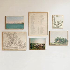 Salmo 23: Conjunto de arte de paisaje vintage: Láminas bíblicas de estilo rústico (descarga digital)