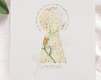 The Secret Garden Print: William Morris Floral Keyhole Art (Digital Download)