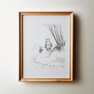 Winnie the Pooh Print: Saying Goodbye Quote, Vintage Nursery Art (Digital Download)