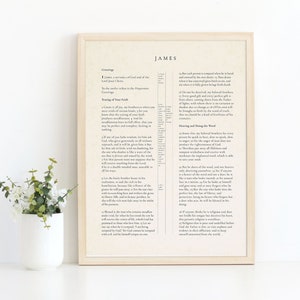 Vintage James 1 Bible Verse Art Print: Christian Farmhouse Decor (Digital Download)