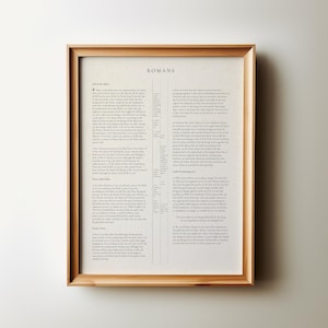 Romans 8 Christian Art, Vintage Bible Page PRINTABLE, Entire Chapter Romans 8 ESV, Nothing can separate Bible Verse Quote, Farmhouse Decor
