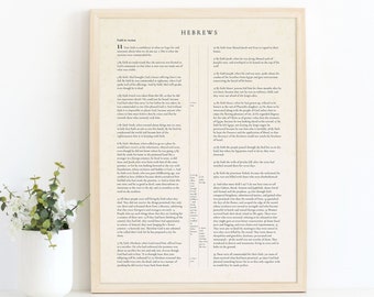 Hebrews 11 Vintage Bible Page Art (Digital Download)