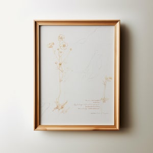 Pride and Prejudice Print: Vintage Flower Drawing, Jane Austen Quote (Digital Download)