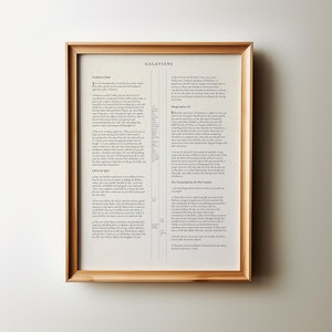 Fruit of the Spirit Galatians 5 and 6 Vintage Bible Page NIV Wall Art, Christian PRINTABLE, Encouraging Scripture Verse Poster