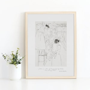 Jane Austen Print: Northanger Abbey Quote, Vintage Family Drawing (Digital Download)