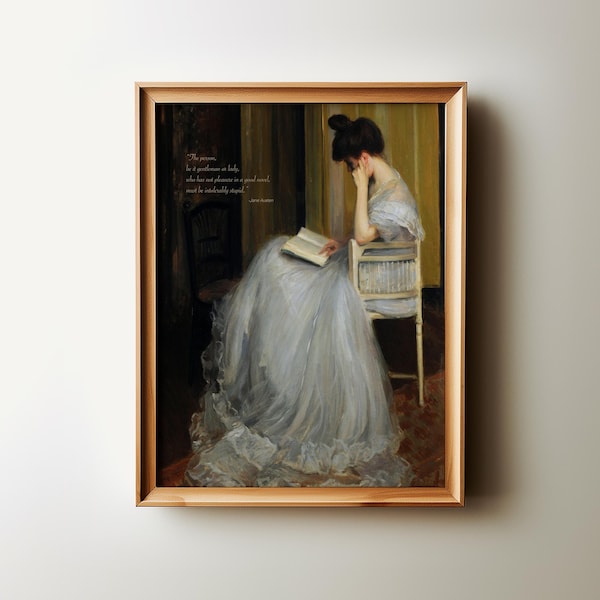 Jane Austen Wall Art, Northanger Abbey Printable, Pleasure in a novel Quote, Intolerably Stupid Poster