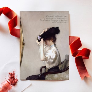 Pride and Prejudice Card, Funny Jane Austen PRINTABLE 5x7 Card, 26 27 28 29 and 30th Birthday Card, Burden to my parents Literary Quote
