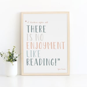 Pride and Prejudice Print: Jane Austen Quote, Reading Nook Art (Digital Download)
