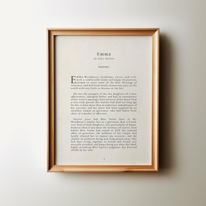 Jane Austen Emma Print: First Page Wall Art (Digital Download)