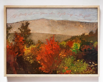 Autumn Landscape Painting: F Scott Fitzgerald Quote (Digital Download)
