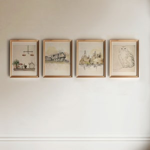 Wizard Nursery Art Prints: Castle, Owl, Train, Potions (Digital Download)