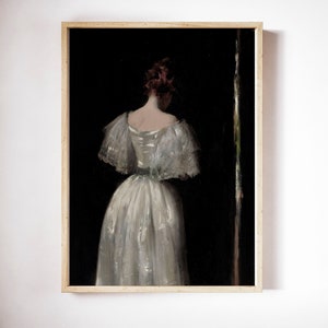 Woman Portrait Painting: Dark Academia Art PRINTABLE (Digital Download)