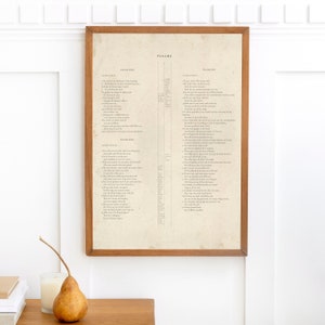 Psalm 23 24 25 Vintage Bible Page Art: Farmhouse Scripture (Printable)