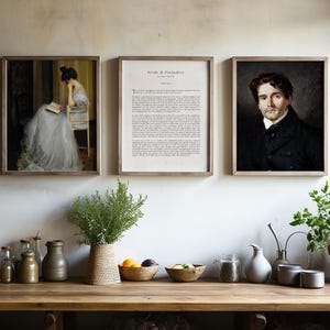 Pride and Prejudice Art Print Set: Jane Austen, Mr. Darcy & Elizabeth (Digital Download)
