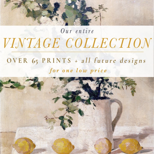 Farmhouse Art Bundle, Entire Set of over 75 PRINTABLE Vintage Paintings and Drawings, Plus all Future Designs,