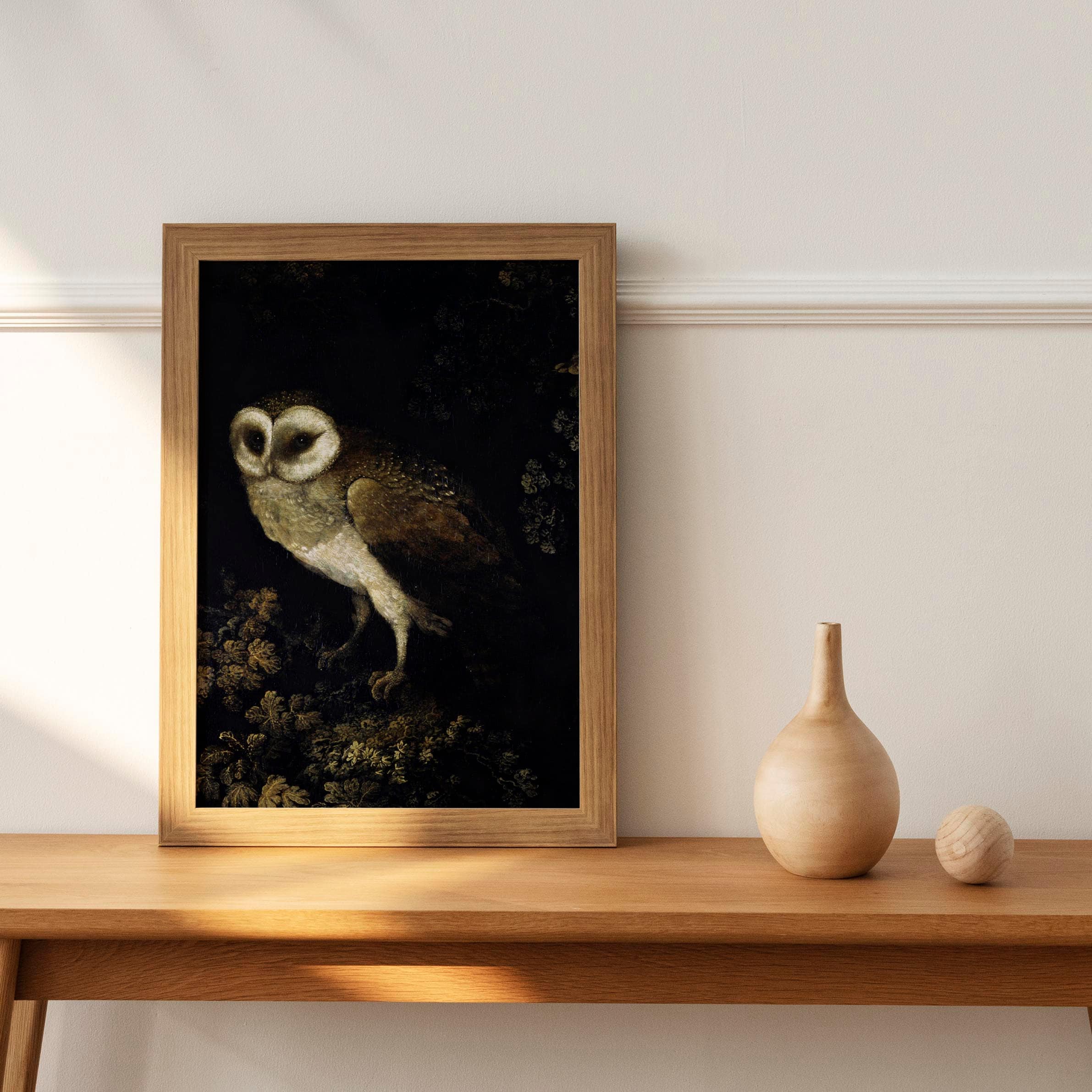 Dark Academia Snowy Owl Vintage Art Print (Digital Download)