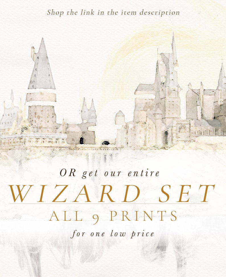 This printable is part of our wizard set. You can shop the link in the item description to get all 9 wall art pieces for one low price.