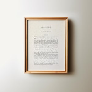 Moby Dick Chapter 1 Vintage Print: Herman Melville Literary Wall Art (Digital Download)