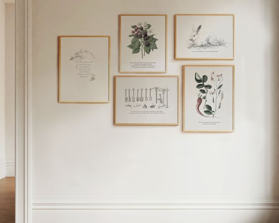Peter Rabbit Nursery Art Set, Vintage Pencil Drawings (Printable)