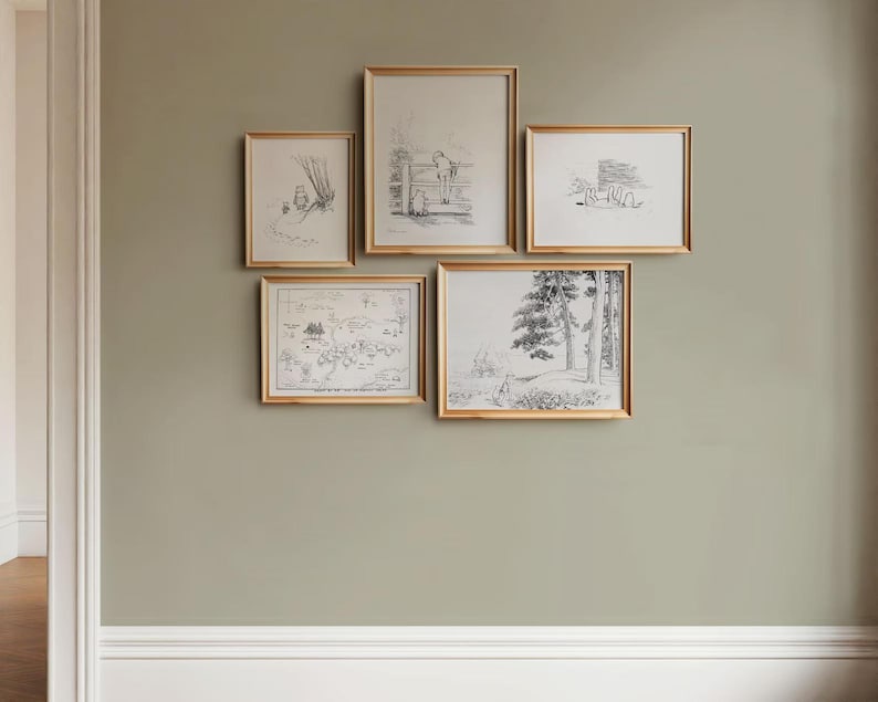 Winnie the Pooh Nursery Prints, 20+ Vintage Antique Drawings and Quotes (Digital Downloads) image 3